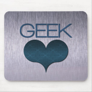 Alfombrilla De Ratón Mousepad de amor geek (corazón), azul oscuro
