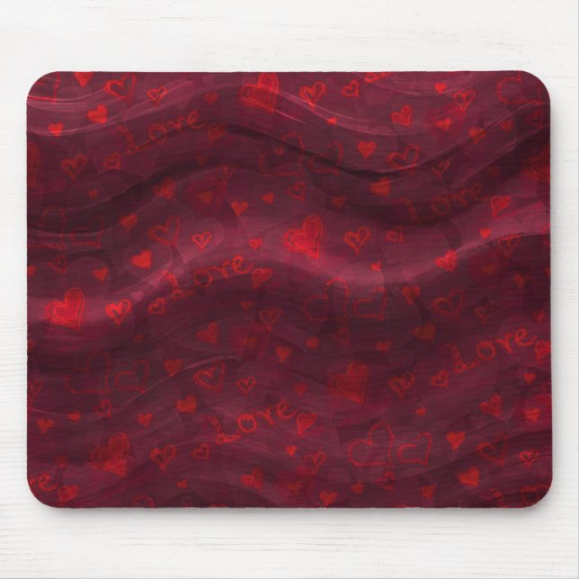 Alfombrilla De Ratón Mousepad de "amor" rojo oscuro (Frente)