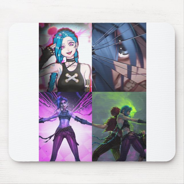 Alfombrilla De Ratón Mousepad de anime de Jinx Arcane (Frente)