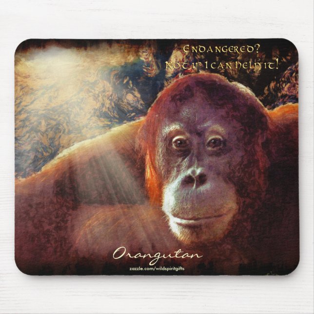 Alfombrilla De Ratón Mousepad de apoyo a la vida silvestre de Orangutan (Frente)