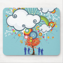 Alfombrilla De Ratón Mousepad de árbol de la nube arcoiris