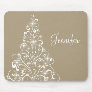 Alfombrilla De Ratón Mousepad de árbol de vacaciones espumoso, latte