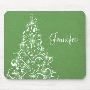 Alfombrilla De Ratón Mousepad de árbol de vacaciones espumoso, verde