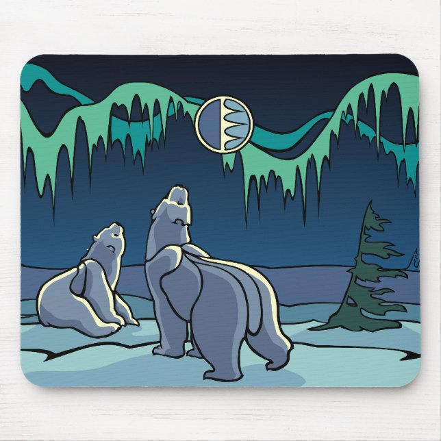 Alfombrilla De Ratón Mousepad de Arte de Oso Polar Mousepad de Vida Sil (Frente)