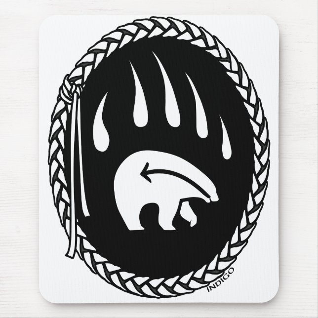 Alfombrilla De Ratón Mousepad de Arte de Oso Tribal Mousepad Estilo Vid (Frente)