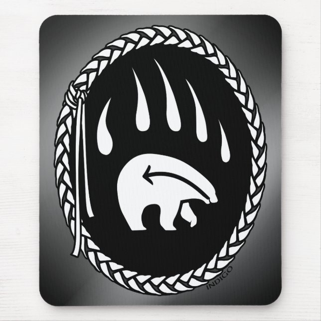 Alfombrilla De Ratón Mousepad de Arte de Oso Tribal Mousepad Estilo Vid (Frente)