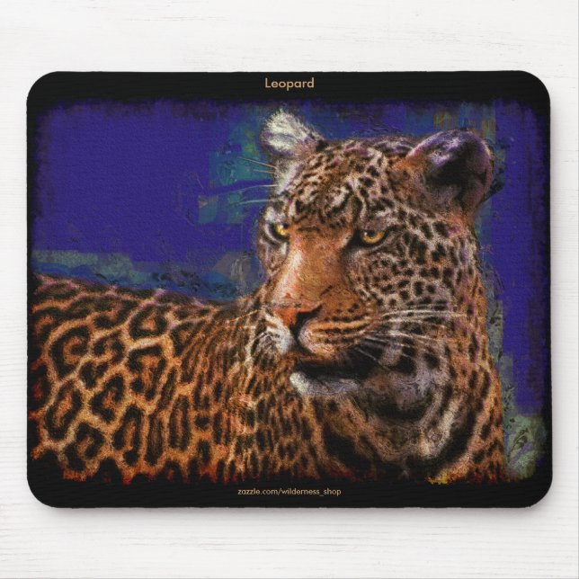 Alfombrilla De Ratón Mousepad de Arte de Vida Silvestre de Leopardo Afr (Frente)