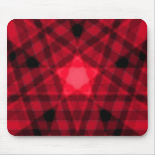 Alfombrilla De Ratón Mousepad de Arte Geométrico Estrella de Tartán Roj