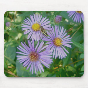 Alfombrilla De Ratón Mousepad de Asters Bee Fly & Purple