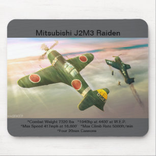 Alfombrilla De Ratón Mousepad de avión Mitsubishi J2M3 Raiden
