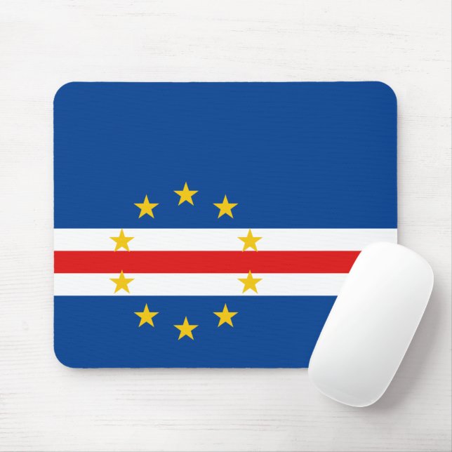 Alfombrilla De Ratón Mousepad de bandera de Cabo Verde (Con ratón)