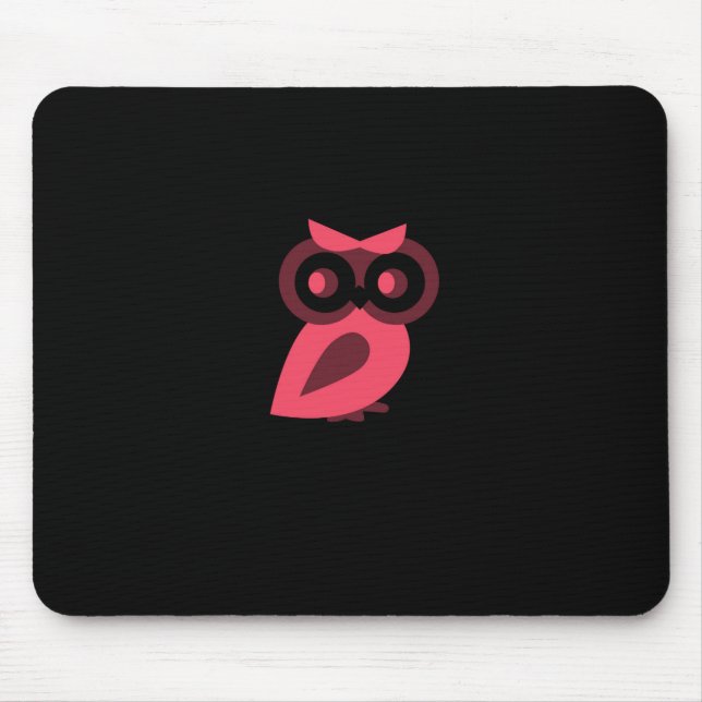 Alfombrilla De Ratón Mousepad de búho rosado (Frente)