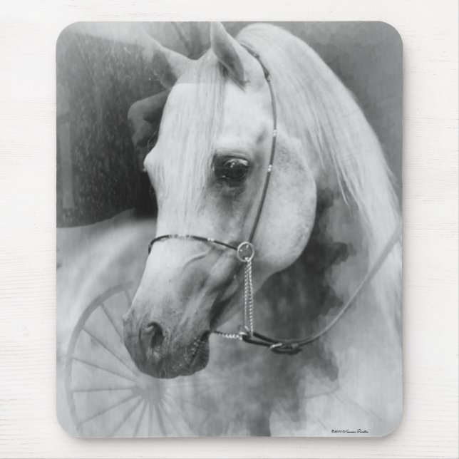 Alfombrilla De Ratón Mousepad de caballo blanco (Frente)