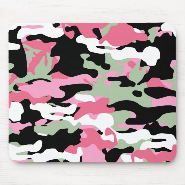 Alfombrilla De Ratón Mousepad de Camo Verde Rosa y Celadon (Frente)