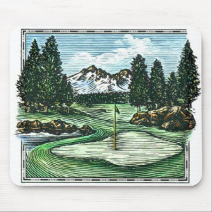Alfombrilla De Ratón Mousepad de campo de golf clásico de época