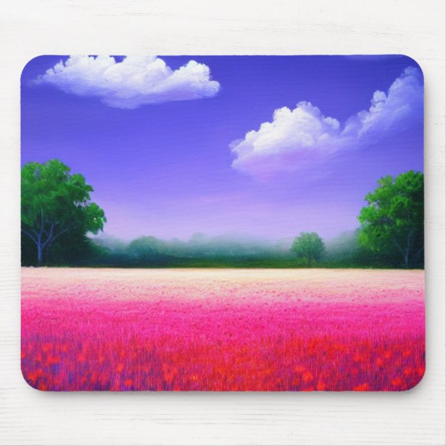 Alfombrilla De Ratón Mousepad de campo rosa (Frente)