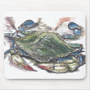 Alfombrilla De Ratón Mousepad de cangrejo azul