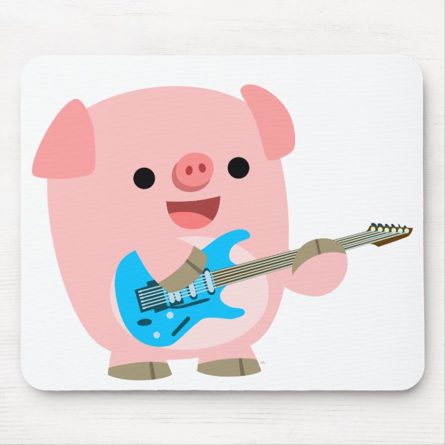 Alfombrilla De Ratón Mousepad de cerdo, Personalizado de Cute Rockin (Frente)