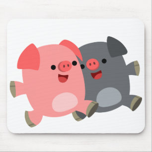 Alfombrilla De Ratón Mousepad de cerdos de Personalizado blanco y negro