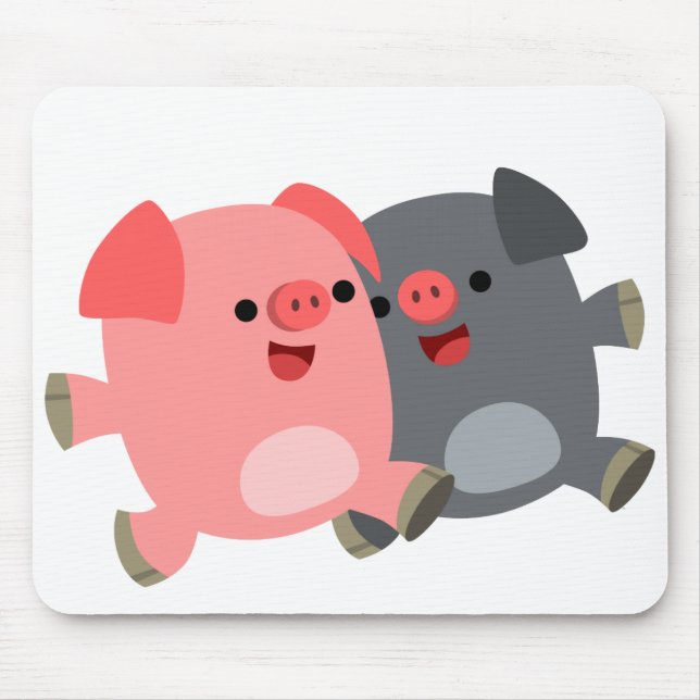 Alfombrilla De Ratón Mousepad de cerdos de Personalizado blanco y negro (Frente)