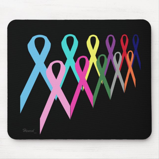 Alfombrilla De Ratón Mousepad de cintas para el cáncer, de Heard_ (Frente)