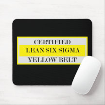Mousepad de cinturón amarillo Lean Six Sigma certi