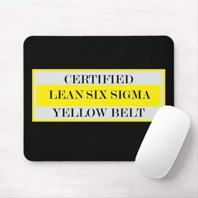 Alfombrilla De Ratón Mousepad de cinturón amarillo Lean Six Sigma certi (Con ratón)