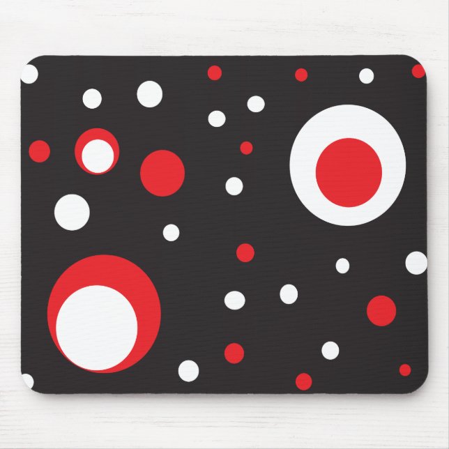 Alfombrilla De Ratón Mousepad de círculo retro rojo y blanco (Frente)