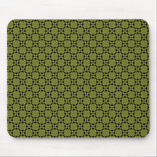 Alfombrilla De Ratón Mousepad de Círculos Funky Verde Olivo