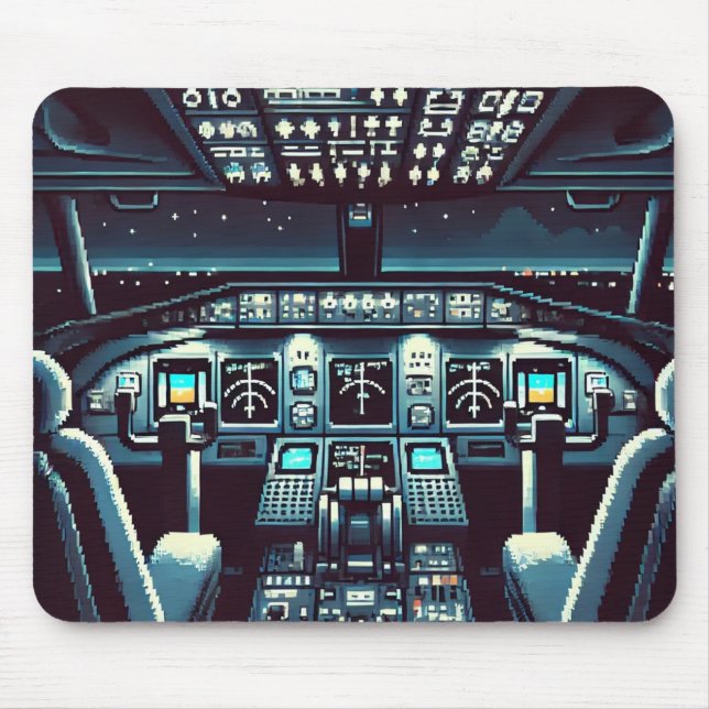 Alfombrilla De Ratón Mousepad de Cockpit retro (oscuro) (Frente)
