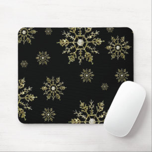 Alfombrilla De Ratón Mousepad de copos de nieve plateados para navidade