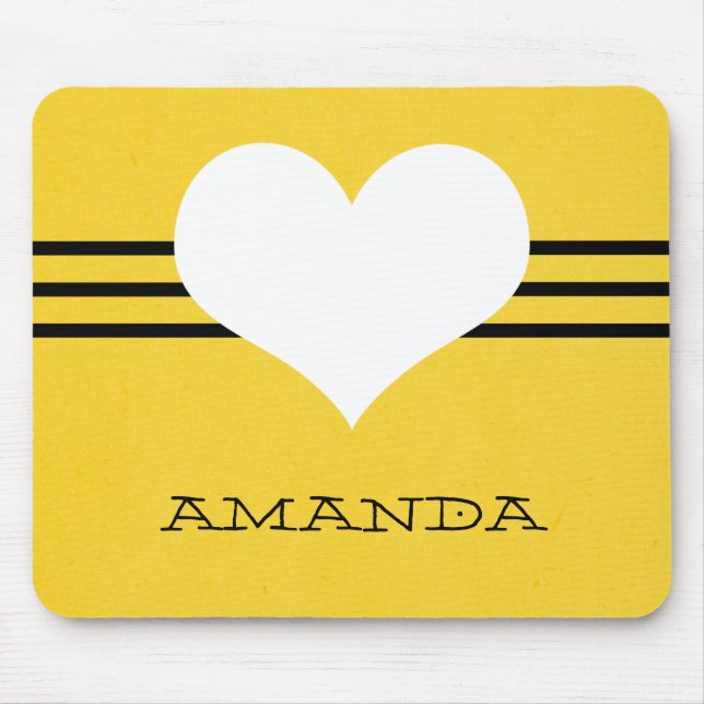 Alfombrilla De Ratón Mousepad de corazón amarillo moderno (Frente)