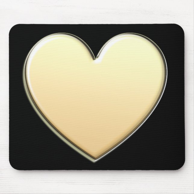 Alfombrilla De Ratón Mousepad de corazón dorado (Frente)