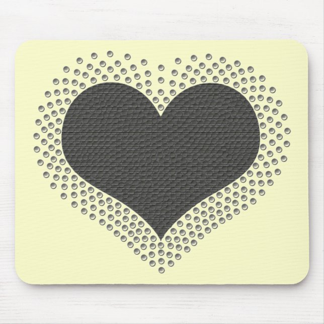 Alfombrilla De Ratón Mousepad de corazón metálico, gris (Frente)