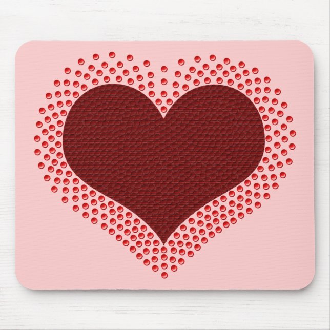 Alfombrilla De Ratón Mousepad de corazón metálico, rojo (Frente)