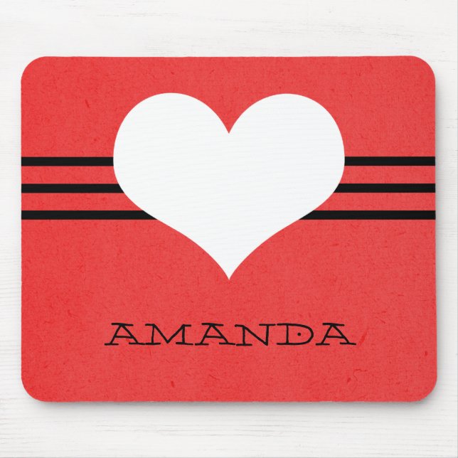 Alfombrilla De Ratón Mousepad de corazón Rojo Moderno (Frente)