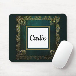 Alfombrilla De Ratón Mousepad de cosecha verde esmeralda oscuro