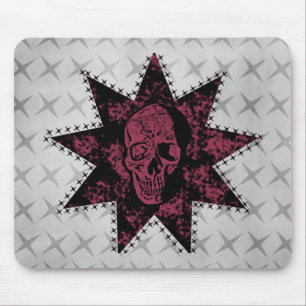 Alfombrilla De Ratón Mousepad de cráneo de punk (rosa oscuro)