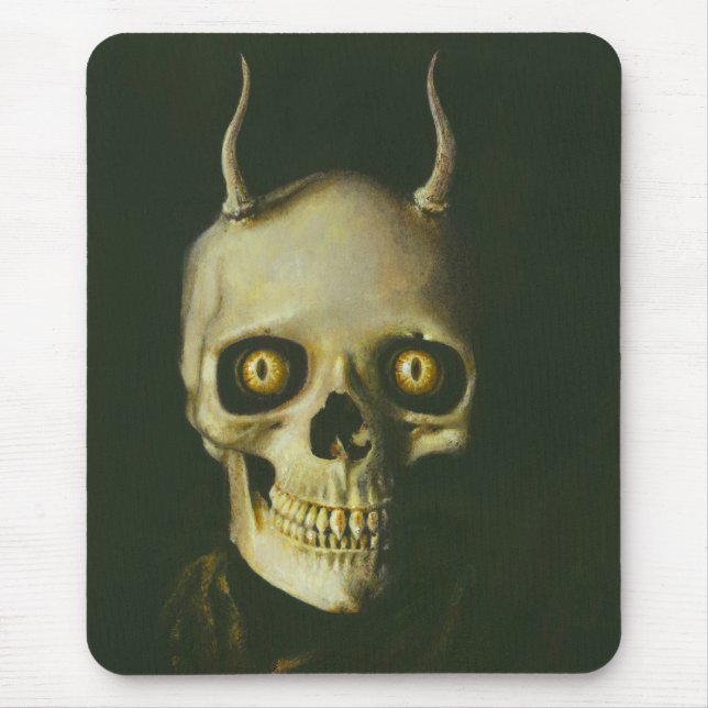 Alfombrilla De Ratón Mousepad de cráneo del diablo gótico (Frente)