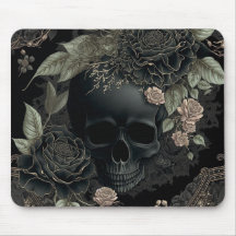 Mousepad de cráneo floral