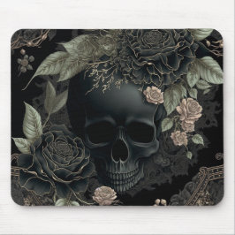 Alfombrilla De Ratón Mousepad de cráneo floral