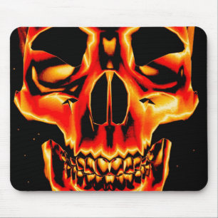 Alfombrilla De Ratón Mousepad de cráneo rojo amarillo y negro