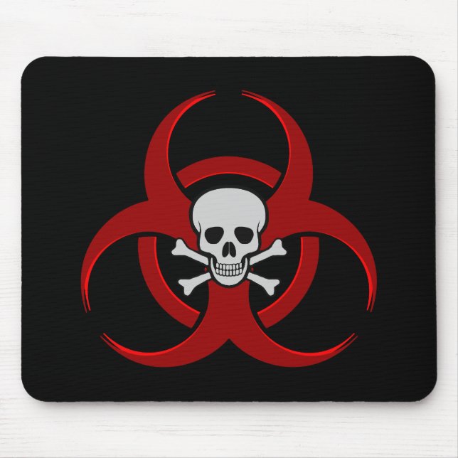 Alfombrilla De Ratón Mousepad de cráneo rojo biológico (Frente)