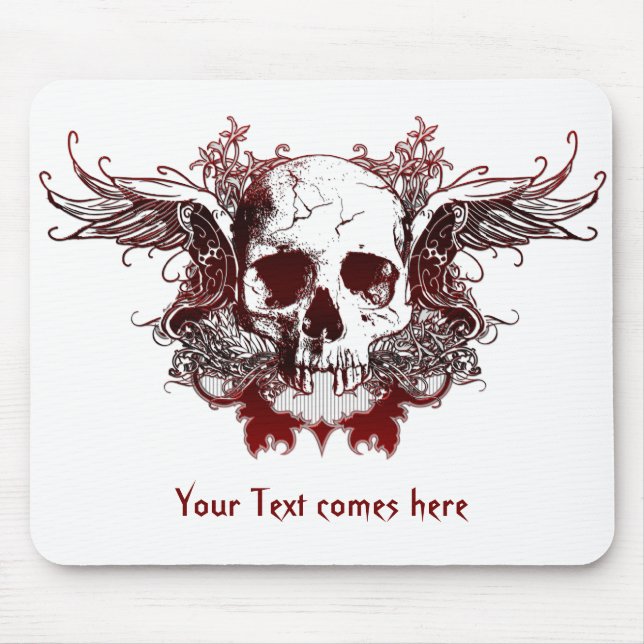 Alfombrilla De Ratón Mousepad de cráneo rojo oscuro (Frente)