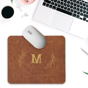 Alfombrilla De Ratón Mousepad de cuero personalizado, nombre personaliz