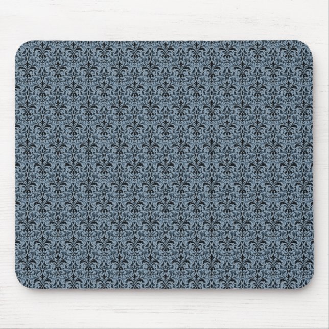 Alfombrilla De Ratón Mousepad de Damasco Romántico, Azul (Frente)