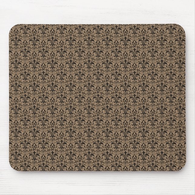 Alfombrilla De Ratón Mousepad de Damasco Romántico, Chocolate (Frente)