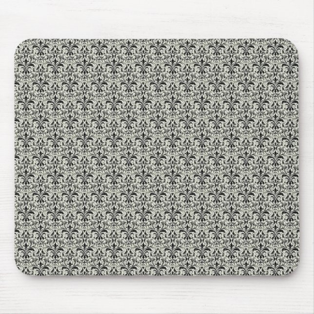 Alfombrilla De Ratón Mousepad de Damasco romántico, gris (Frente)