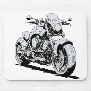 Alfombrilla De Ratón Mousepad de dibujo de tinta de motocicleta Cyberpu