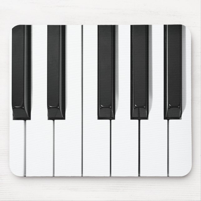 Alfombrilla De Ratón Mousepad de diseño de teclado de piano blanco y ne (Frente)